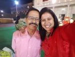 Purva Parag with father Romesh Joshi
