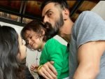 Arjun Rampal and Gabriella Demetriades with son Arik Rampal
