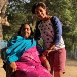 Poonam Yadav with mother