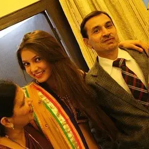 Vijaya Sharma with parents