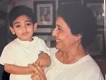 ahan shetty childhood picture with vipula kadri