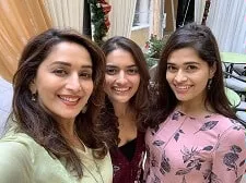 madhuri dixit with her nieces