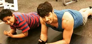sidharth malhotra with nephew adhiraj malhotra