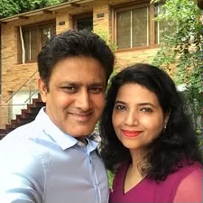 anil kumble with wife chethana ramatheertha
