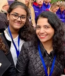 chethana ramatheertha with daughter svasti kumble