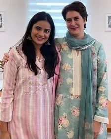 Archana Gautam with Priyanka Gandhi Vadra