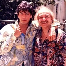 chunky pandey with father sharad pandey
