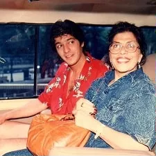 chunky pandey with mother snehalata panday
