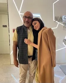 mouni roy with father in law rajaram nambiar
