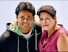 leander paes with mother jennifer paes