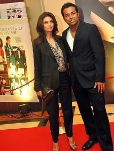 leander paes with rhea pillai