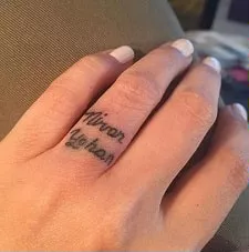seema sachdev khan tattoo on finger