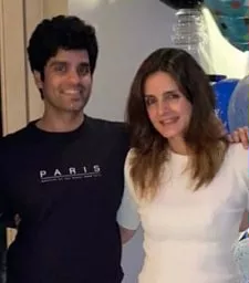 simone khan arora with son armaan arora