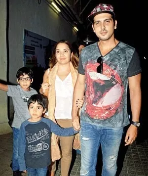zayed khan and malaika parekh with sons zidaan khan and aariz khan