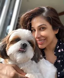 sophie choudry with pet dog tia choudry