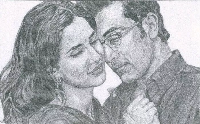 Ranbir Kapoor and Katrina Kaif Sketch