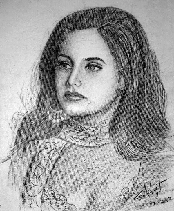 Rani Mukerji pencil sketch