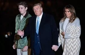 melania trump and donald trump with son barron trump