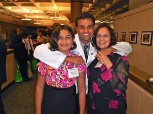 bharati dixit with son shaunak adkar and daughter