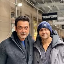 bobby deol with brother-in-law kiran chaudri