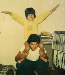eva mendes childhood picture with brother juan carlos mendez jr