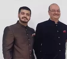 harsh bhadoria with father rakesh singh bhadoria