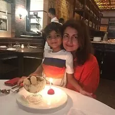 kiran sajdeh with grandson yohan khan