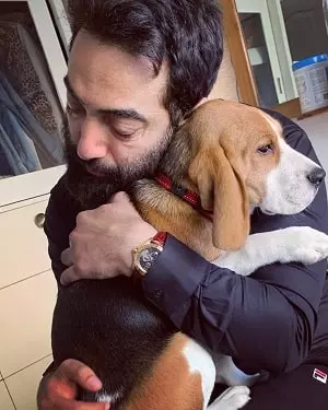 manav vij with pet dog apple vij