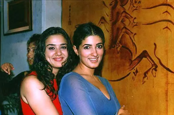 priety zinta with twinkle during their younger days