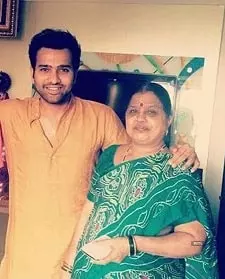 rohit sharma with mother purnima sharma