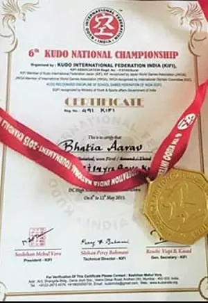 aarav won gold medal in judo