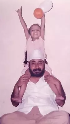 sahejmeen kaur childhood picture with her father manjeet singh