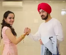 sahejmeen kaur with her brother kanwardeep singh
