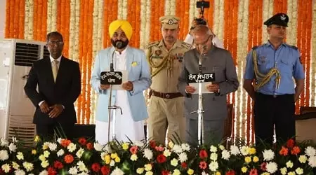 bhagwant mann taking oath as the chief minister of punjab