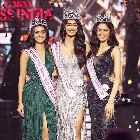 miss india 2022 sini shetty, rubal shekhawat and shinata chauhan