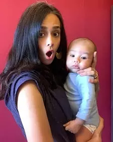 mayanti langer with her son terence binny