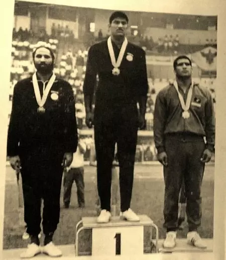praveen kumar sobti with his gold medal in the 1966 Asian Games