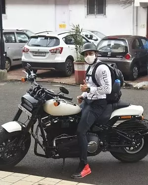 shalin bhanot with his harley davidson bike