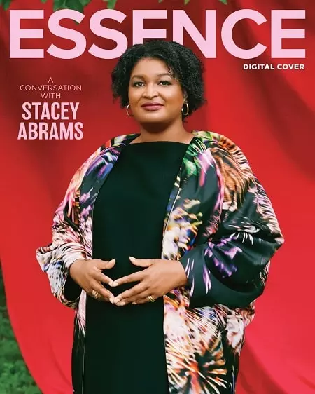 stacey abrams on the cover of essence magazine in October 2022