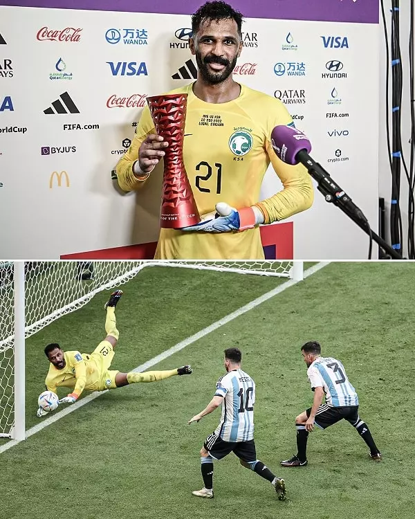 Mohammed Al-Owais with his player of the match award
