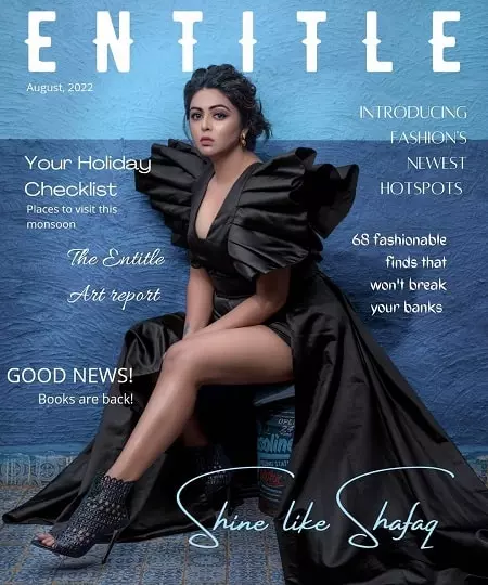 shafaq naaz on the cover of entitle magazine