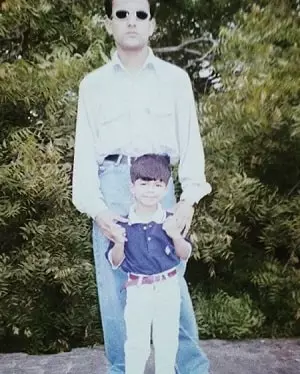 sheezan mohammed khan with his father