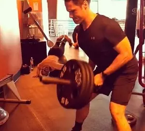 csaba wagner working out in the gym