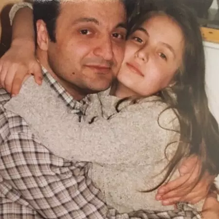 Elli AvrRam with her father Jannis Avramidis in childhood