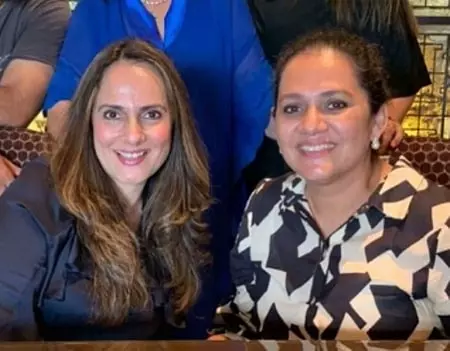 Genevieve Jaffrey with her sister Shaheen Aggarwal
