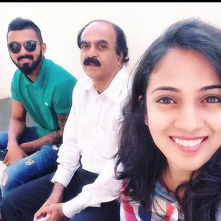 KL Bhavana with father Dr. K N Lokesh and brother KL Rahul