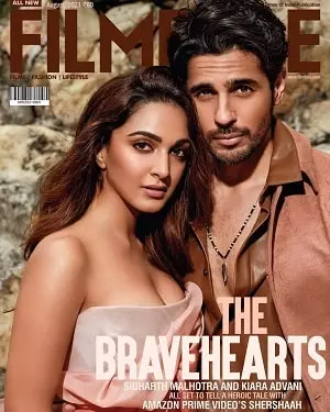 Kiara Advani and Sidharth Malhotra on the cover of Filmfare magazine August 2021
