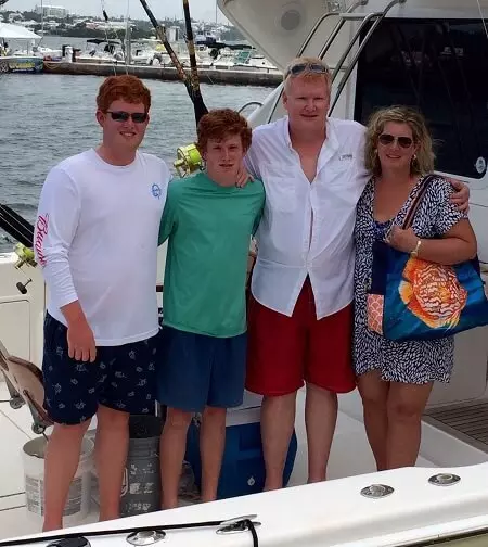 Alex Murdaugh with his wife Maggie and sons Paul and Buster