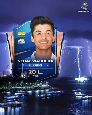 nehal wadhera mumbai indians