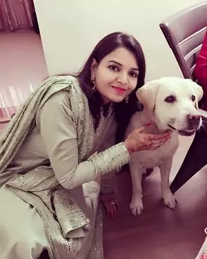 nupur nagar with her pet dog alex
